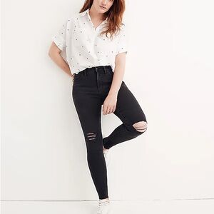 Madewell Tall 9" Mid-Rise Skinny Jeans in Black Sea Size 32T NWT S0751